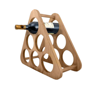 Soporte para botellas de vino de encimera moderna de mesa Almacenamiento de vino de alta calidad Estantes de exhibición completamente de madera Estante de vino de madera - Product Image 3