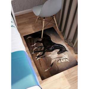 Alfombras para Caballos Blancas y Negras, Alfombra Estampada, Alfombra con Diseño de Animales, Alfombra Suave No Tejida - Product Image 3