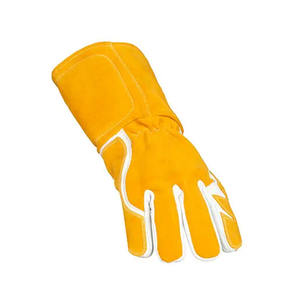 Guantes de cuero dividido de piel de vaca ignífugos de alta resistencia Reforzado Grano de cabra Soldadura Tig Equipo de seguridad para barbacoa de lucha contra incendios - Product Image 2