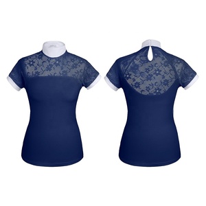 Navy Competition Chemises de spectacle équestre personnalisées de qualité supérieure pour femmes Horse Rider English Horse Racing Products from India - Product Image 4
