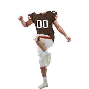 Maillots et pantalons de football américain personnalisés OEM avec logo vierge, imprimés par transfert thermique, courts, respirants, protection UV pour adultes - Product Image 5