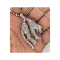 Pendentif Panthère en Diamant CVD 8 carats E-F VVS VS en Argent Sterling 925, Bijoux de Luxe Personnalisés