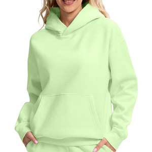 Sudaderas con capucha de hombro caído para mujer, sudaderas con capucha lisas de gran tamaño, manga larga, moda personalizada, sudaderas con capucha informales de hombro caído para mujer - Product Image 1