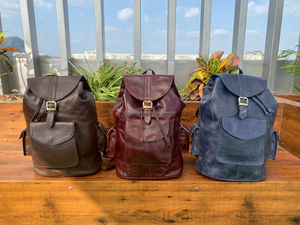 Vente chaude À La Main Noir En Cuir Véritable Grand Sac À Dos Vintage Pour Unisexe En Cuir De Vachette Sac À Dos pour Voyage D'affaires En Plein Air - Product Image 5