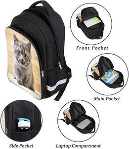 Mochila escolar y de viaje de negocios impermeable de moda personalizada con impresión de logotipo OEM para portátiles - Product Image 2