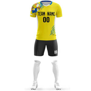 Ensemble d'uniformes de football en promotion – Haute qualité, respirant, 100 % polyester, séchage rapide, personnalisable, short unisexe pour adultes - Product Image 2