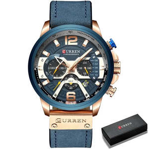 Montre sport mécanique avec bracelet en cuir imperméable - Product Image 5