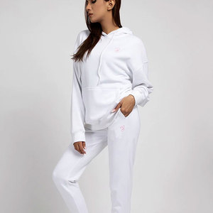 Sweats à capuche personnalisés de haute qualité en coton et polyester pour femmes grande taille Vêtements de rue décontractés à épaules tombantes sur le devant pour l'hiver Vêtements solides - Product Image 3
