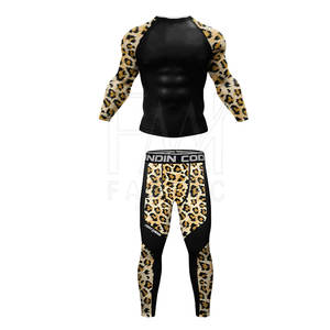 Trajes de compresión de fitness para hombre, ropa deportiva con logotipo de marca personalizado impreso con conjuntos de compresión de material Spandex/poliéster - Product Image 3