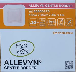 Apósito autoadhesivo de espuma Allevyn Gentle Border de 10x10 cm para heridas 66800270 - Product Image 6