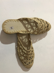 Sandalias de Rafia Hechas a Mano para Mujer, Punta Abierta, Rayadas, Transpirables, con Suela de Cuero Genuino, para Playa, Moda, Todas las Temporadas - Product Image 2