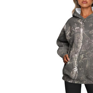 Nouveau sweat à capuche unisexe surdimensionné en molleton épais, imprimé camouflage Real Tree vieilli et brodé, idéal pour l'hiver - Product Image 2
