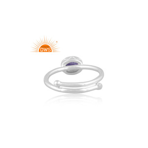 Anillo apilable de piedras preciosas de tanzanita Natural de plata de ley fina, joyería personalizada para mujer, regalo para ella - Product Image 3