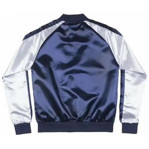 Personalizado Varsity bordado acolchado forrado hombres personalizado béisbol Bomber Varsity chaqueta de satén para hombres - Product Image 6