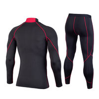 Ensemble de vêtements de sport pour homme, collants de compression pour la gym, entraînement, jogging, course à pied, respirant, séchage rapide, spandex/polyester