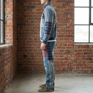 Chándal de Mezclilla de Alta Calidad OEM, Tejido Mixto de Alto Gramaje, con Capucha, Lavado Ácido, Diseño Personalizado, Costuras en Contraste para Hombre - Product Image 3