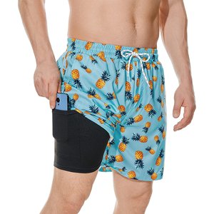 Pantalones deportivos de playa de tres cuartos para hombre, pantalones cortos informales de algodón y poliéster, novedad de verano, moda callejera, patrón sólido, malla para gimnasio - Product Image 1