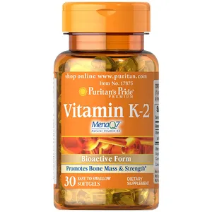Puritan 'S Trots Vitamine K-2 (Menaq7) 50 Mcg-30 Softgels Botmassa Sterkte Usa Groothandel Internationale Scheepvaart