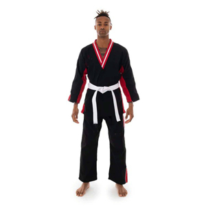 <b>Black</b> <b>and</b> <b>Red</b> Wrestling Uniform Martial Arts Gi Set Contrast Trim Cotton Stretch Lightweight Training Kimono <b>Suit</b> for Men Women - Product Image 4