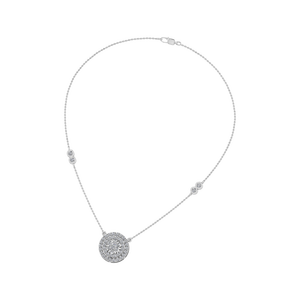 950 platino redondo VVS Moissanite Cluster colgante collar de joyería fina de moda para mujeres OEM ODM colgantes hechos en la India - Product Image 3