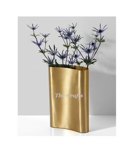 Vase à fleurs artificielles au meilleur design en aluminium couleur or, pot à fleurs pour la décoration de mariage et de fête - Product Image 3