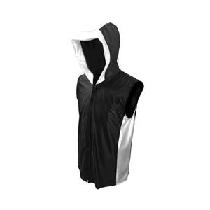 Custom Made XS Size Boxing <b>Sleeveless</b> <b>Hoodie</b> Top Selling Player Styles Latest Design Soft Fabric Solid Print Pattern Zipper - Product Image 2