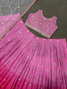 <b>Top</b> Selling Attractive two shaded Stylish Lehenga Choli For Indian Pakistani Womens In Wedding , Parties and <b>Festival</b> occasion - Product Image 5