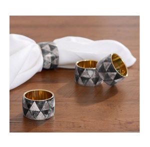 Anneau de serviette en incrustation d'os de couleur personnalisable Vaisselle attrayante à bon prix pour les cadeaux Décoration de table à manger pour la maison et l'hôtel - Product Image 4