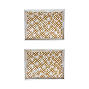 Plateau de service en nacre complexe Handcafted Rectangle vadrouille plateaux essentiels pour la maison hôtel Restaurant décor du Vietnam - Product Image 3