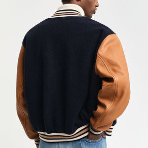 Ropa de invierno de alta calidad, Mangas de cuero, chaqueta universitaria de Letterman para hombre, chaqueta personalizada con logotipo bordado de chenilla para hombre - Product Image 2