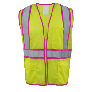 Chaleco de seguridad sin mangas de alta visibilidad con cinta reflectante para trabajadores de la construcción y exteriores - Product Image 3