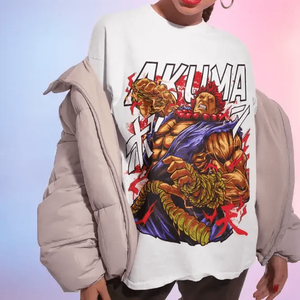 เสื้อยืดผ้าฝ้าย 100% ลาย Akuma Street Fighter ผ้าเจอร์ซีย์ พิมพ์ลายด้วยเทคนิคซิลค์สกรีน ทรงเข้ารูป รุ่น T-Shirts - Product Image 5