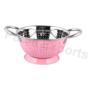 Passoire rose de qualité supérieure avec poignée en acier inoxydable Passoire et passoire de cuisine de conception européenne durable - Product Image 1