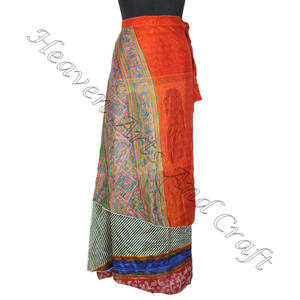 Designer Double Layer Reversible Sarong Sari Magic <b>Wrap</b> <b>Skirt</b> Boho Stylish Multi Color Summer Wear Comfortable Fashion Boho - Product Image 4