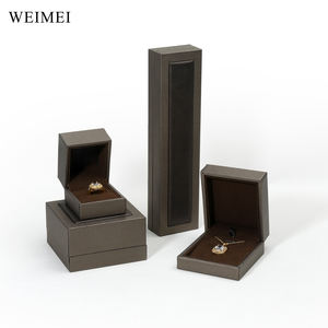 WEIMEI emballage de bijoux en cuir marron fait à la main étui à bijoux boîte à bijoux en cuir Pu pour bague collier Bracelet main caténaire - Product Image 3