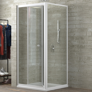 Porta della cabina doccia a 3 lati in cristallo trasparente temprato 75x75x75 cm - Product Image 1