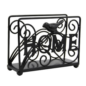 Porte-serviettes en fer noir décoratif fantaisie pour Table à manger élégant distributeur de mouchoirs en métal de conception de défilement pour la cuisine et la décoration intérieure - Product Image 6