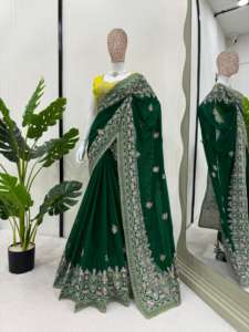 Saree ออกแบบที่สวยงามกับงานด้ายและเสื้อ - Product Image 4