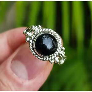 925 Sterling Silver Black Onyx <b>Ring</b> Handmade July Birthstone <b>Statement</b> Promise Fashion Jewelry Black Gemstone - Product Image 2