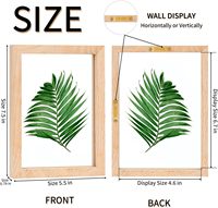 Cadre photo flottant double face en MDF brun vintage, double verre trempé haute transparence, design artistique de haute qualité pour
