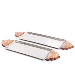 ถาดเสิร์ฟอลูมิเนียมพร้อมที่จับสำหรับโรงแรมและภัตตาคารถาดโลหะสีดำ - Product Image 2
