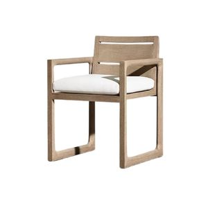 Chaise de jardin en teck Luxevia The Addison, collection de fauteuils en bois modernes et luxueux pour patio. - Product Image 4