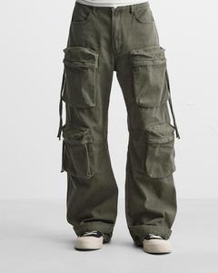 High Quality Custom <b>Men's</b> <b>Baggy</b> Jeans Solid Pattern Vintage Style Trousers with Drawstring Closure <b>Mens</b> Denim Pants Casual Style - Product Image 5