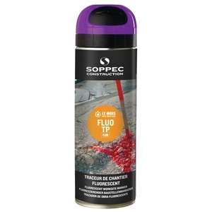 SOPPEC 500 ml Spray de marquage de chantier violet néon FLUO TP - Product Image 1