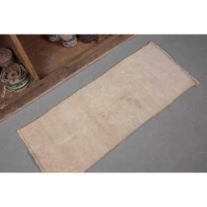 Tapis Turc Vintage Classique Beige 1.3x 3.1ft Fait à la Main en Peluche Pile Hauteur Rectangle Patchwork Laine Bambou Soie Latex pour Adolescents - Product Image 5
