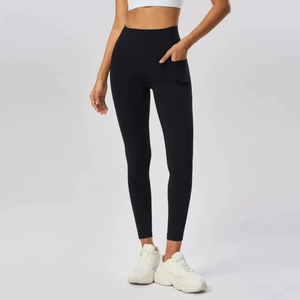 Quick Dry Skinny Breathable Women's High Waist Gym <b>Legging</b> with Solid <b>Pattern</b> for Online Workout Wear OEM Service Available - Product Image 3