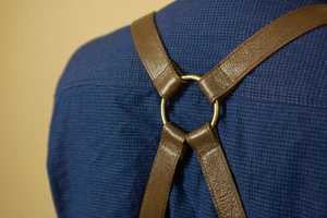 High Quality Leather Kitchen <b>Cooking</b> <b>Apron</b> with Waterproof Pockets Custom Logo Hot Sale for Work Restaurants Workshop Barber BBQ - Product Image 4