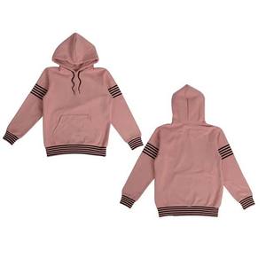 Haute qualité imprimé femme sweats à capuche polaire matériel solide noir rayé Design personnalisable surdimensionné thermique pour l'hiver à capuche - Product Image 6