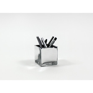 VCB0005ASV - แจกันแก้วทรงลูกบาศก์สีเงินเป่าด้วยมือ / เชิงเทียน - 5 ชิ้น - Product Image 5