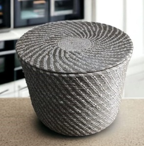 Panier de rangement à linge tissé Portable prix raisonnable avec couvercle nouveau Design panier à linge en osier Sabai panier d'herbe pour articles ménagers - Product Image 5